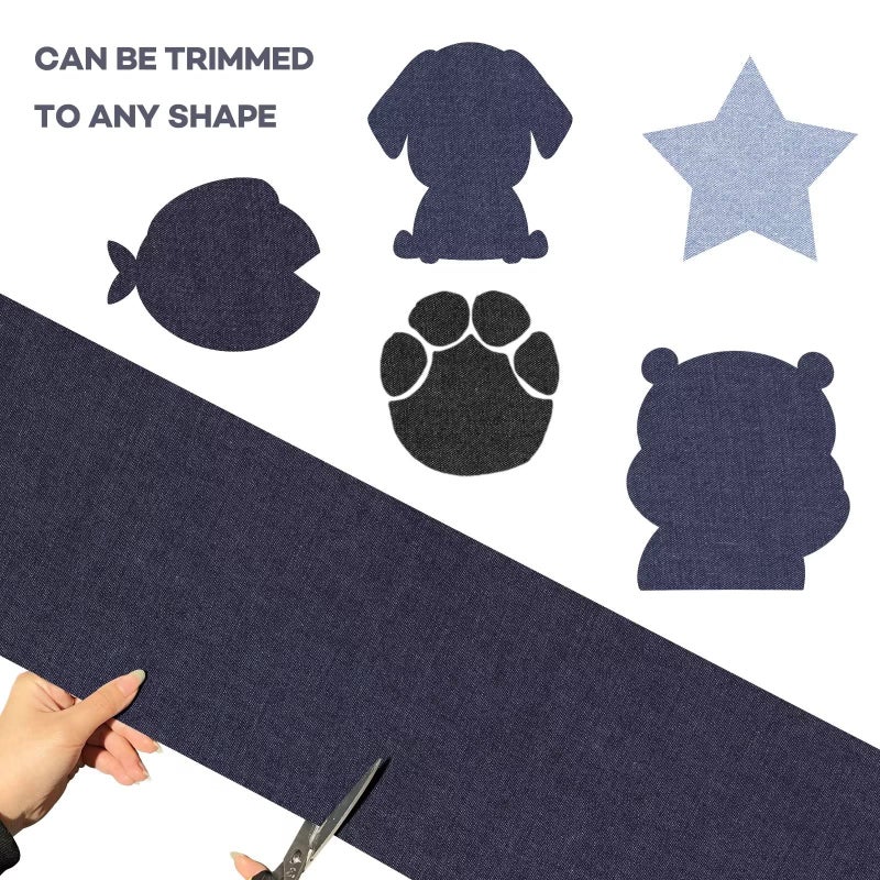 Azobur Extra Large Patches for Jeans  Extra Large Iron on Patches for Jeans  Denim Patch for Denim Inside and Outside  for Jeans Clothing Hole Repairing and Decoration(Blue) - Image 5